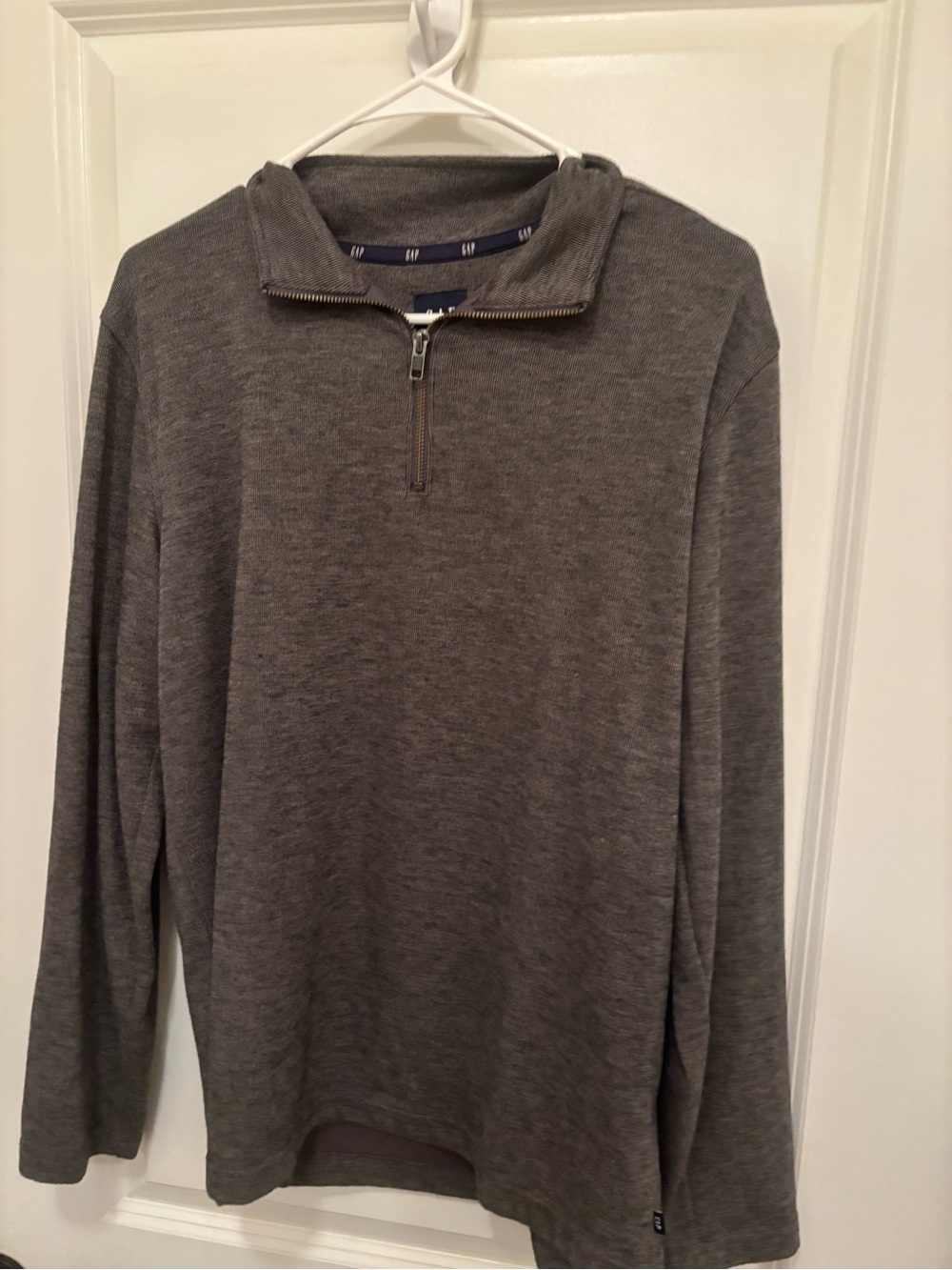 Men's Quarter-Zip Pullover Sweater - Gray GAP Men’s Gray Quarter Zip Pullover Sw